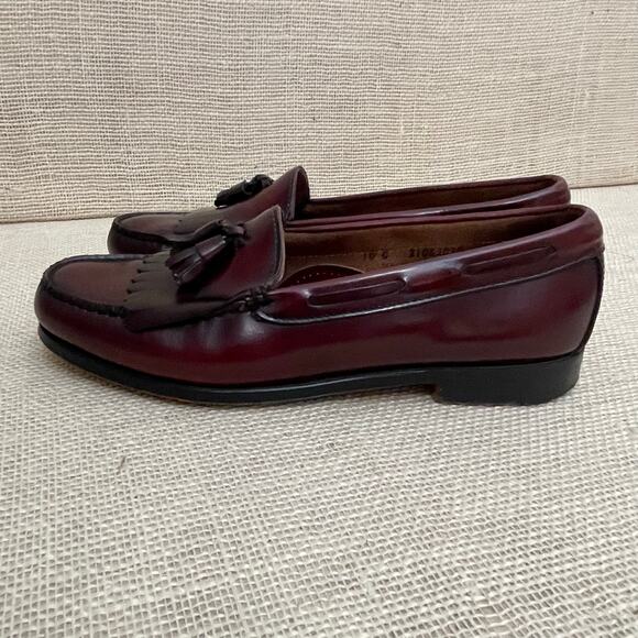 G.H. Bass Weejuns Original Oxblood Leather Dress Tassel Loafers Mens Size 10 - Picture 9 of 10